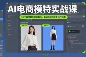 （15722期）AI电商模特实战课，SD工具部署与界面解析，基础换装换背景操作指南