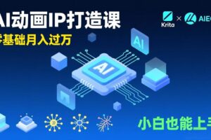 （17075期）AI动画新手变现课，Krita+AIGC、模型训练、商单资源，零基础月入过万，小白也能上手