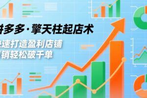 (17149期)拼多多·擎天柱起店术,爆流布局、利润起飞、不断流,快速打造盈利店铺,日销轻松破千单