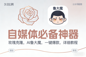 (17170期)玫瑰克隆神器,ai鲁大魔,自媒体必备工具,一键爆款神器,详细教程。